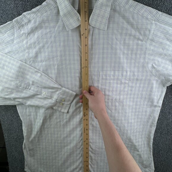 Brooks Brothers Green Purple Button Up Shirt Men Cotton 17 34/35 Traditional Fit - Picture 3 of 13